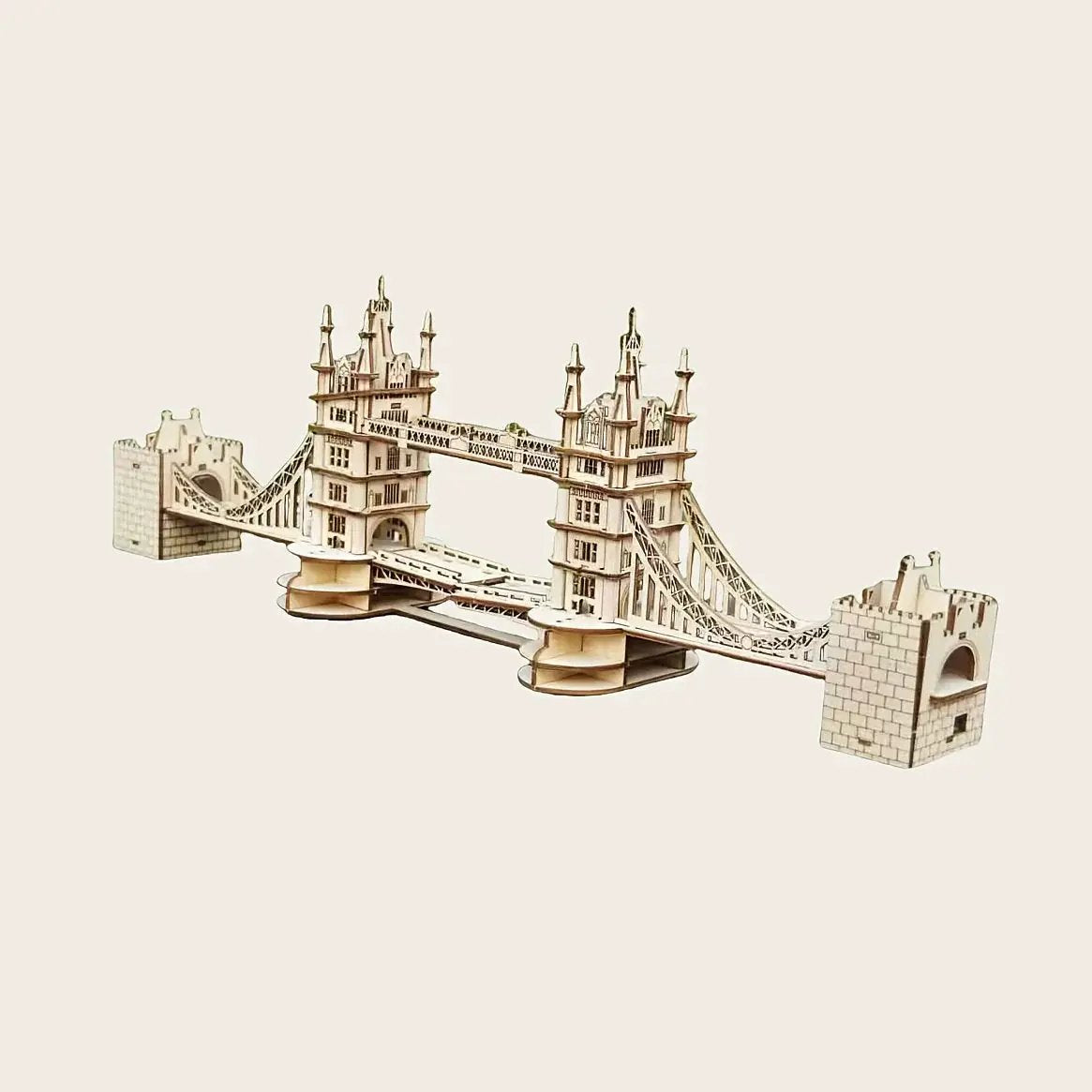 Wooden 3D London Bridge Puzzle Model with Interlocking Pieces by House Of Avana