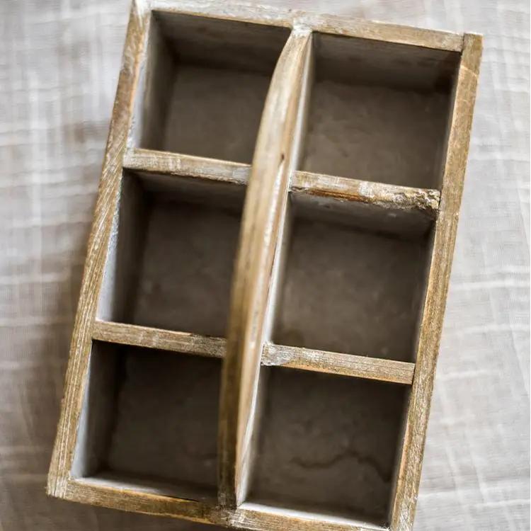 Wooden box basket with Carry Handle by RusticReach
