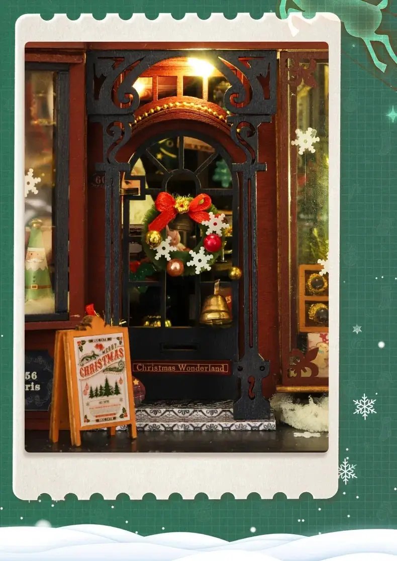 Wooden Christmas House Mini Model Kit Handcrafted by House Of Avana