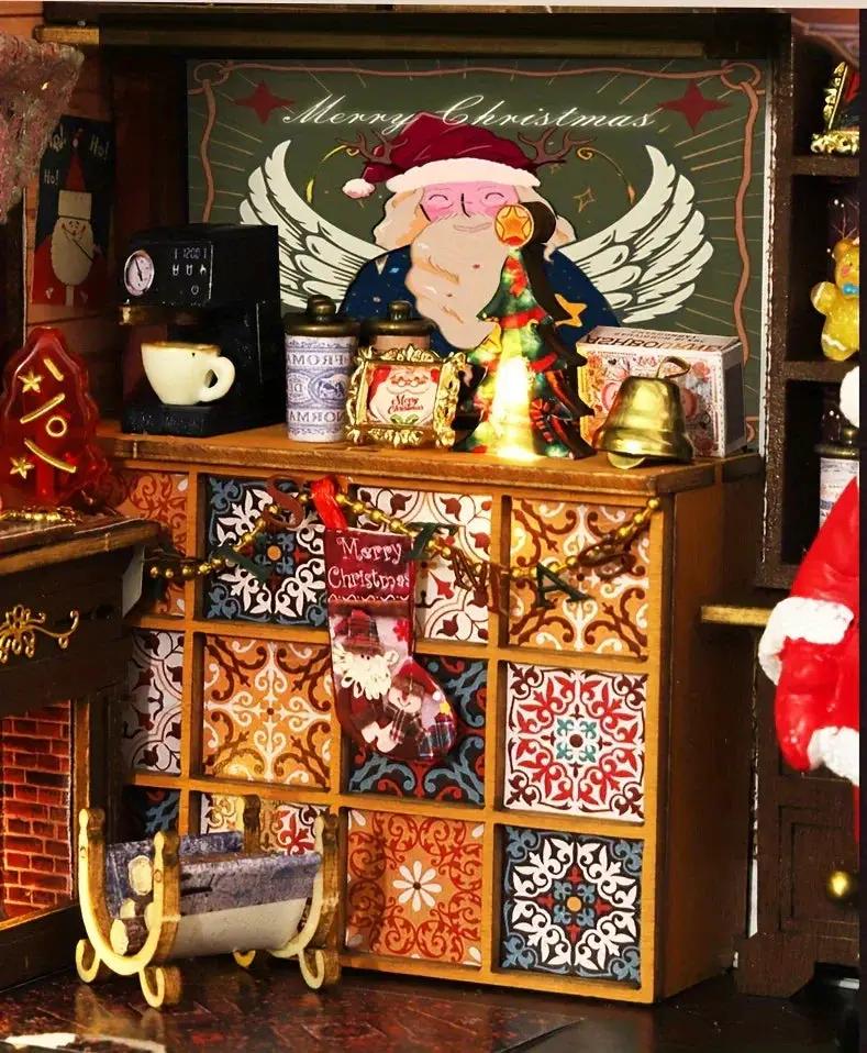Wooden Christmas House Mini Model Kit Handcrafted by House Of Avana