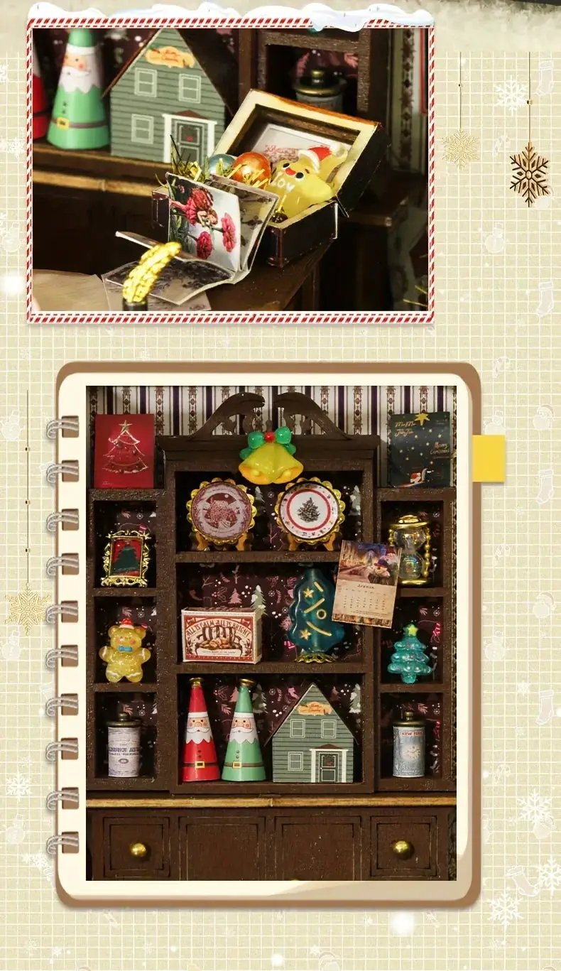 Wooden Christmas House Mini Model Kit Handcrafted by House Of Avana