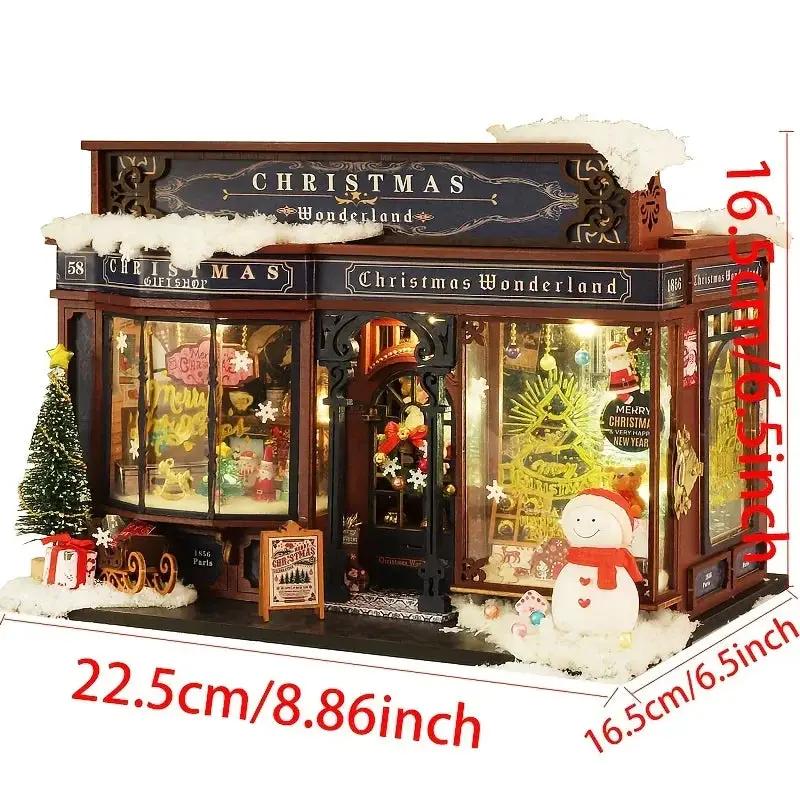 Wooden Christmas House Mini Model Kit Handcrafted by House Of Avana