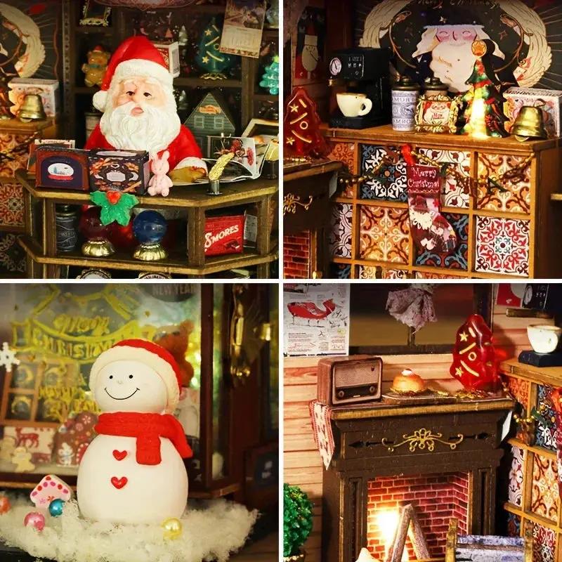 Wooden Christmas House Mini Model Kit Handcrafted by House Of Avana