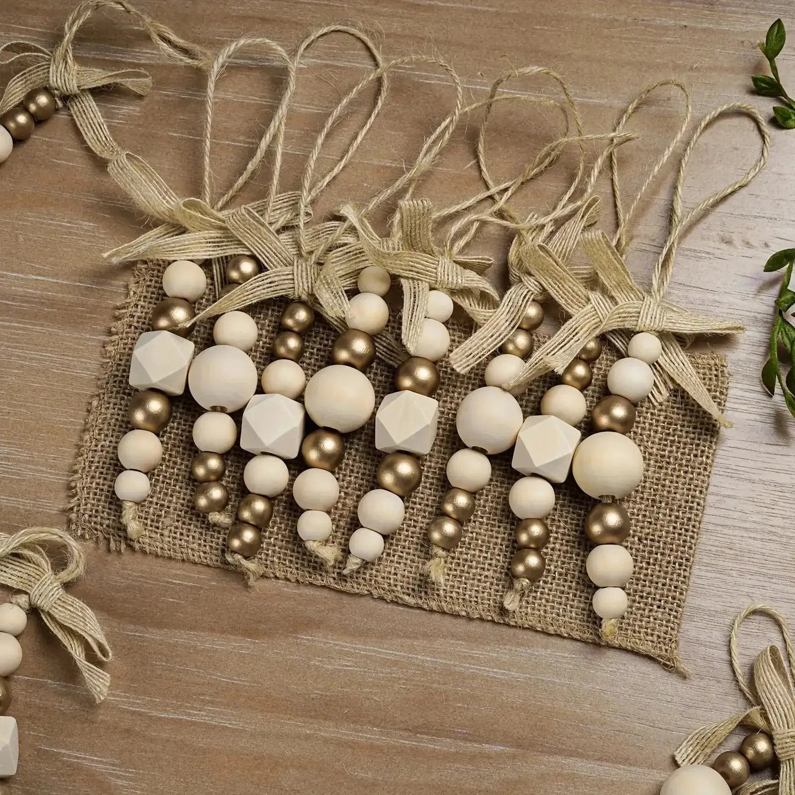 Wooden Christmas Tree Hanging Decor with Beads by House Of Avana