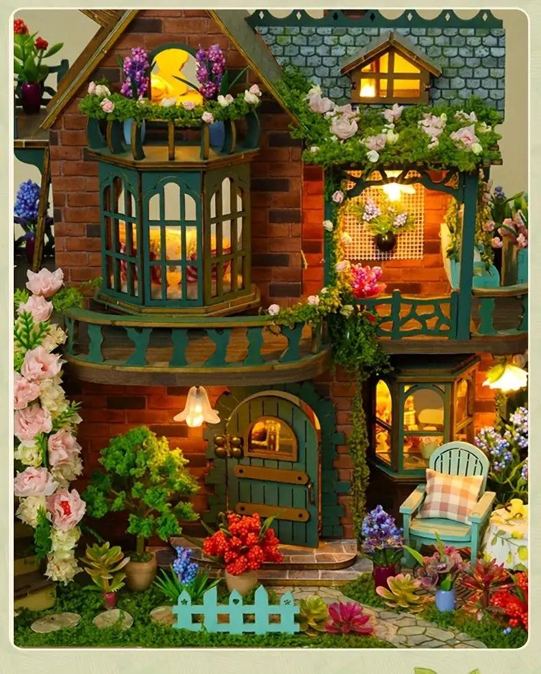 Wooden Dollhouse Kit with Forest Theme and Handmade Details by House Of Avana