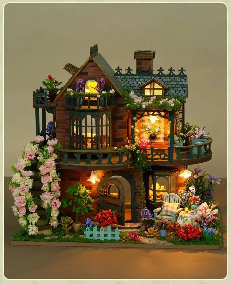 Wooden Dollhouse Kit with Forest Theme and Handmade Details by House Of Avana
