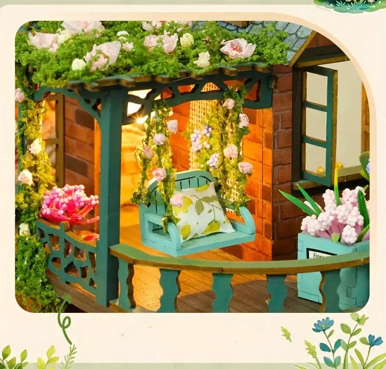 Wooden Dollhouse Kit with Forest Theme and Handmade Details by House Of Avana
