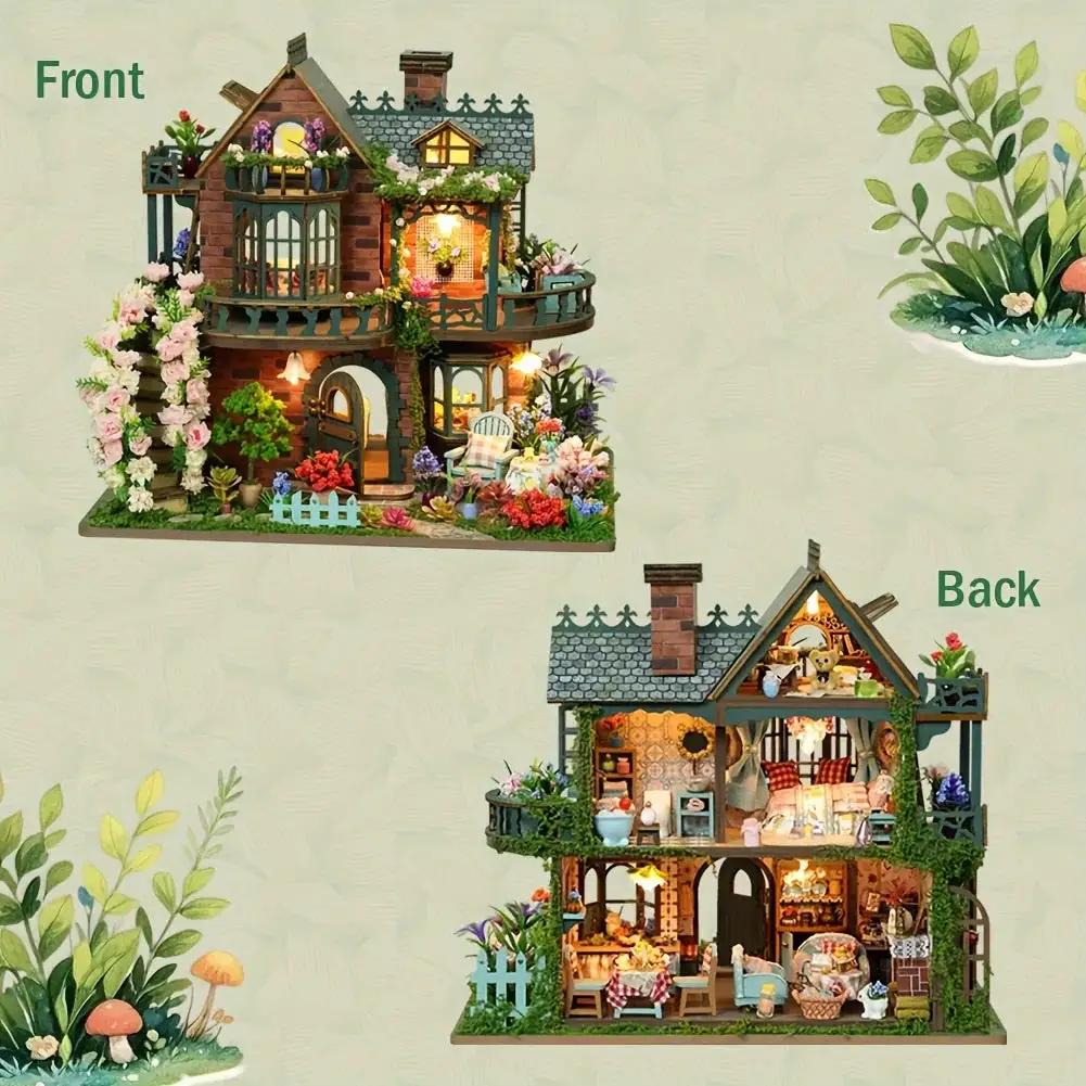 Wooden Dollhouse Kit with Forest Theme and Handmade Details by House Of Avana