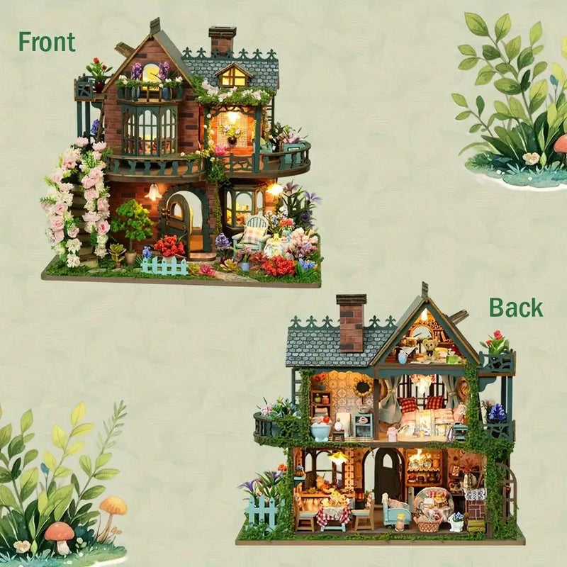 Wooden Dollhouse Kit with Forest Theme and Handmade Details by House Of Avana