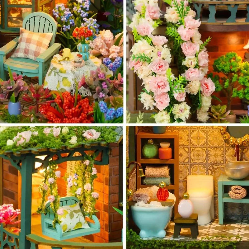 Wooden Dollhouse Kit with Forest Theme and Handmade Details by House Of Avana