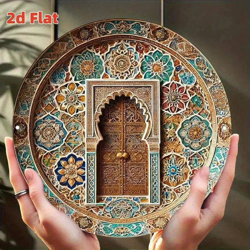 Wooden Moroccan Door Decor - Turquoise Arab Archway by House Of Avana