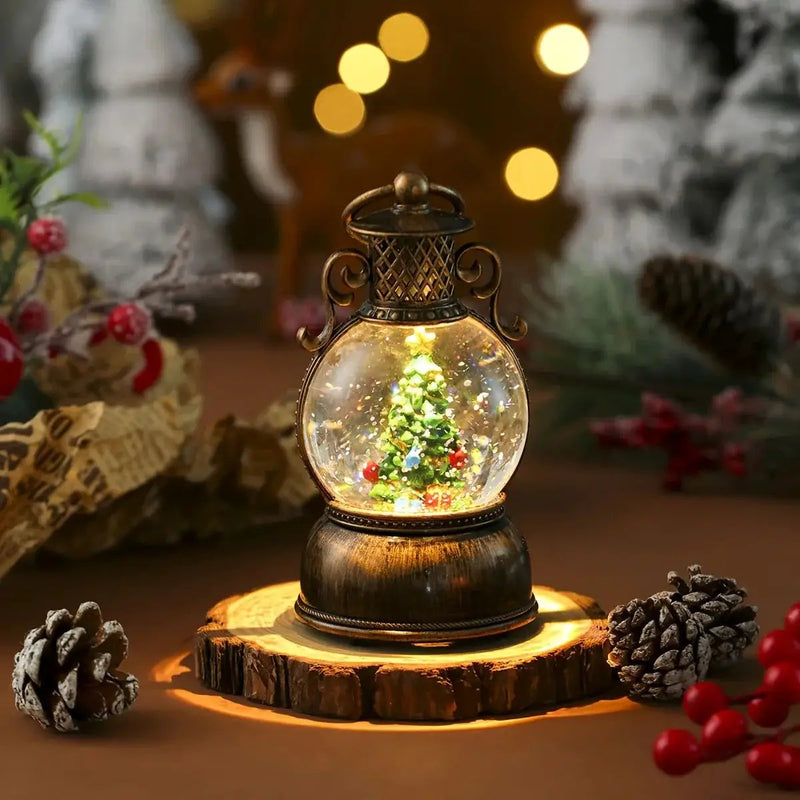 Wooden Music Box with Glowing Snowfall and USB Power by House Of Avana