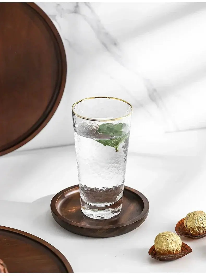 Wooden Round Tea Tray Serving Platter by House Of Avana