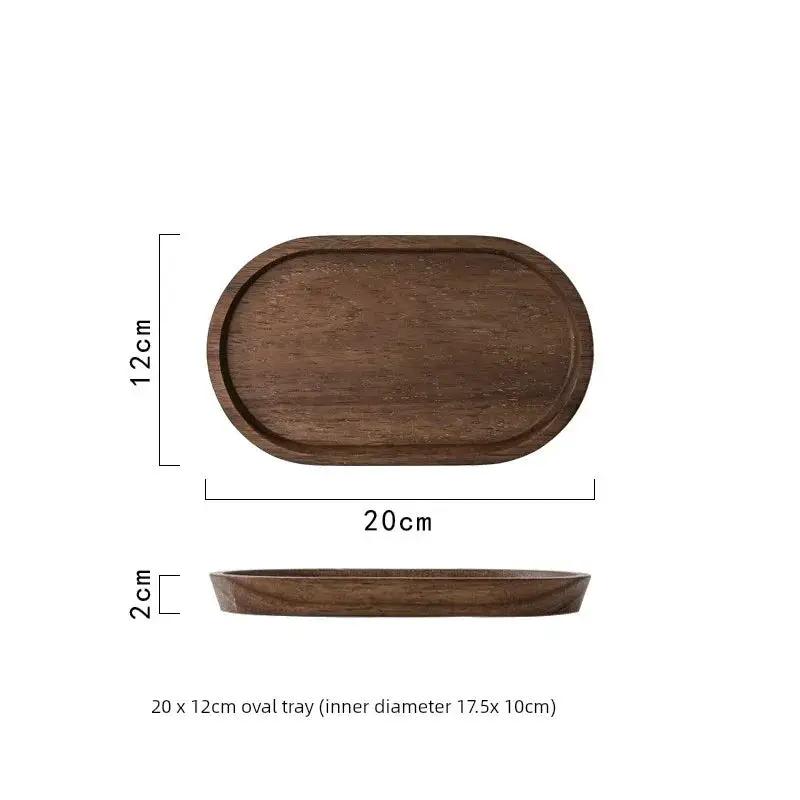 Wooden Round Tea Tray Serving Platter by House Of Avana