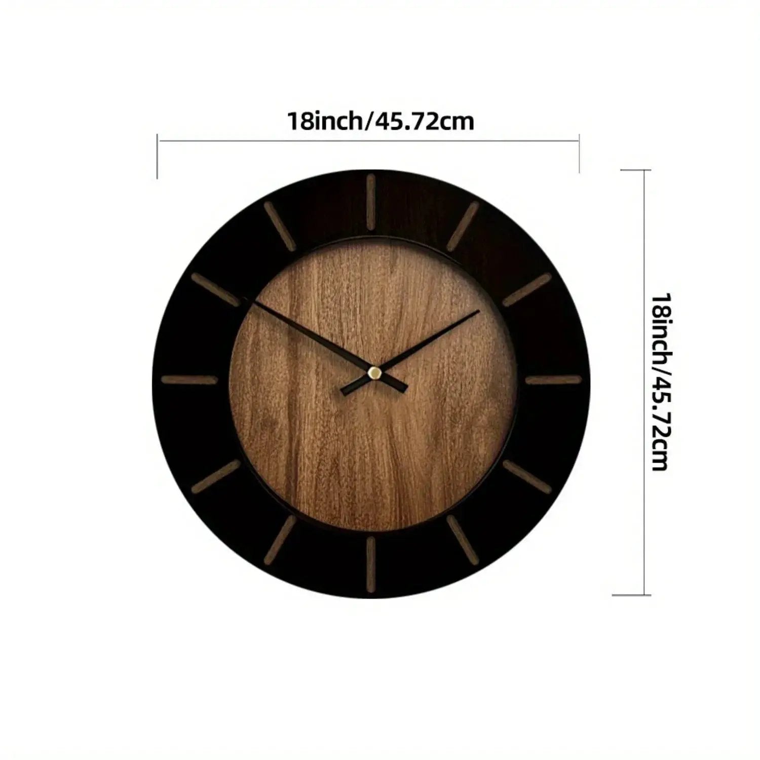 Wooden Silent Wall Clock with Vintage Design by House Of Avana