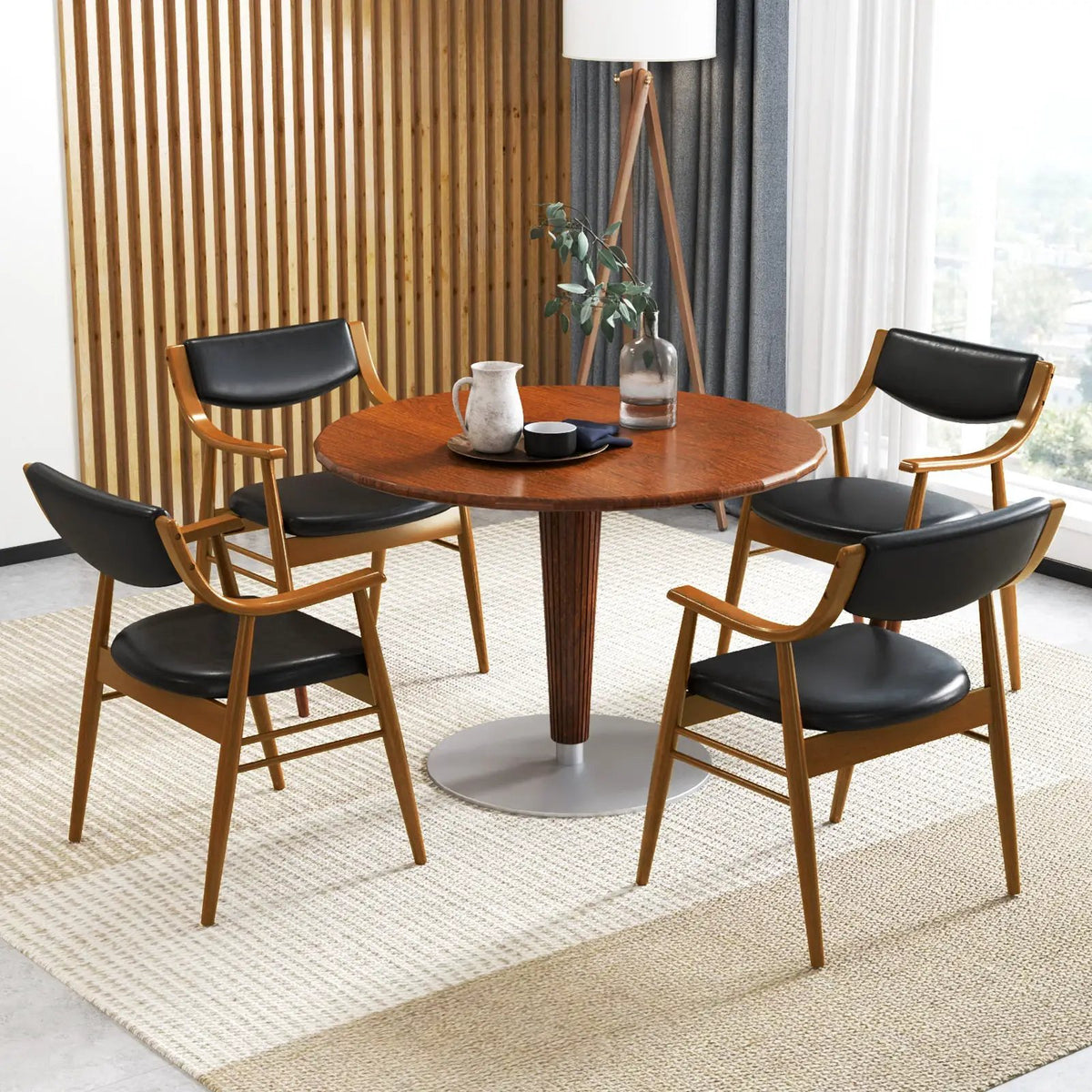 Wooden Dining Chair Set of 2 with Padded Seat and Back by DirectDeals