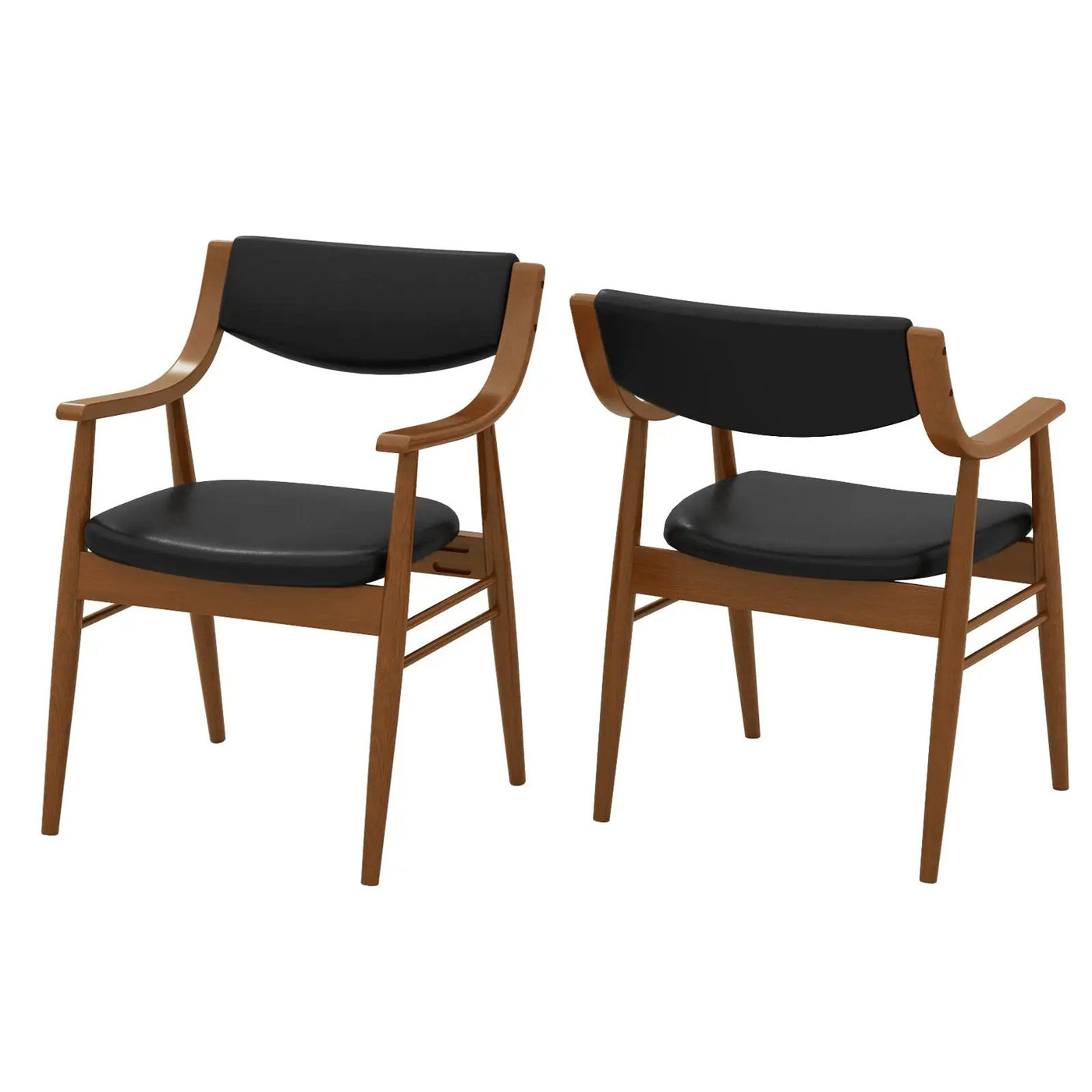 Wooden Dining Chair Set of 2 with Padded Seat and Back by DirectDeals