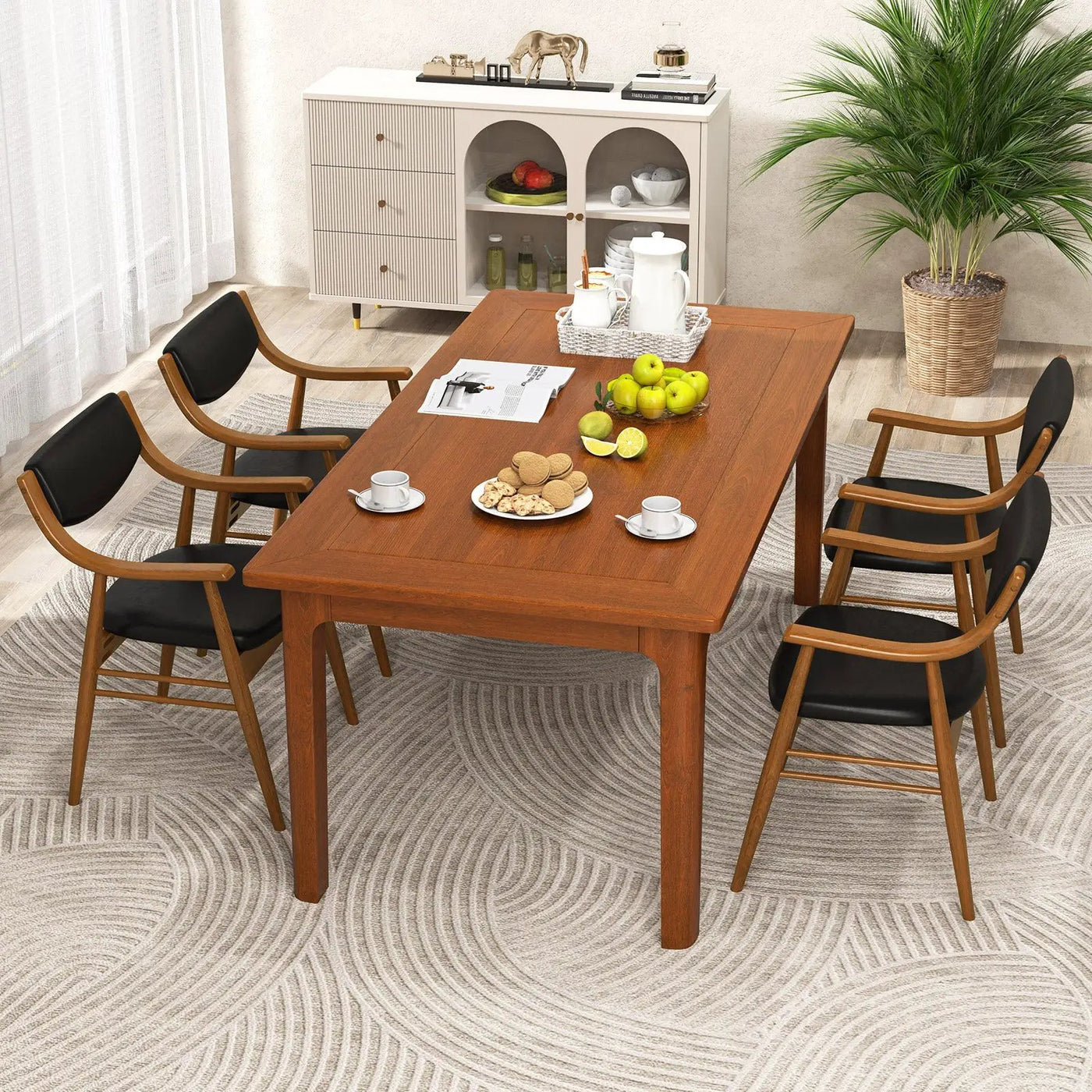 Wooden Dining Chair Set of 2 with Padded Seat and Back by DirectDeals