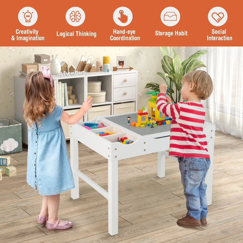Wooden Kids Multi Activity Play Table with Storage Paper Roll by DirectDeals