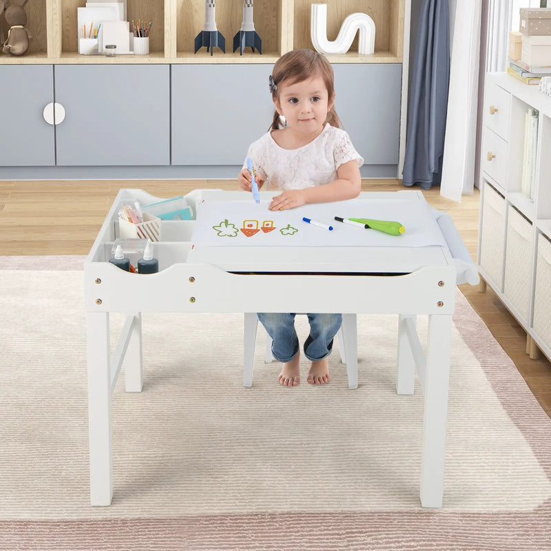Wooden Kids Multi Activity Play Table with Storage Paper Roll by DirectDeals