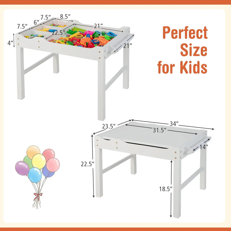 Wooden Kids Multi Activity Play Table with Storage Paper Roll by DirectDeals