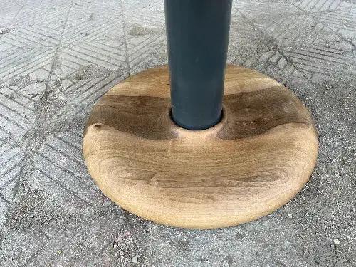 Custom Round Epoxy Resin Walnut Dining - Kitchen Table With Wood Base by Gizz