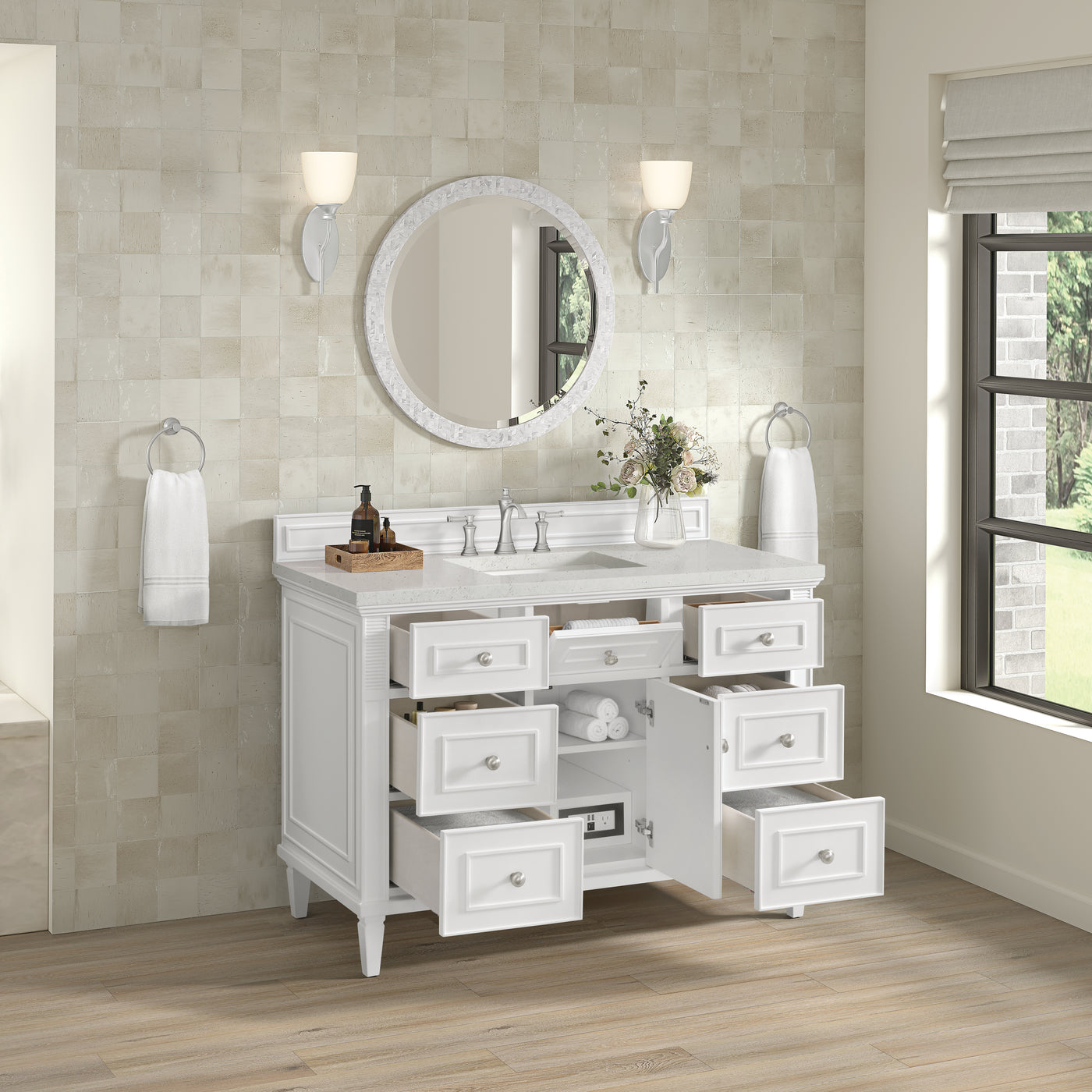 James Martin Lorelai 48" Single Bathroom Vanity, Bright White, view 28