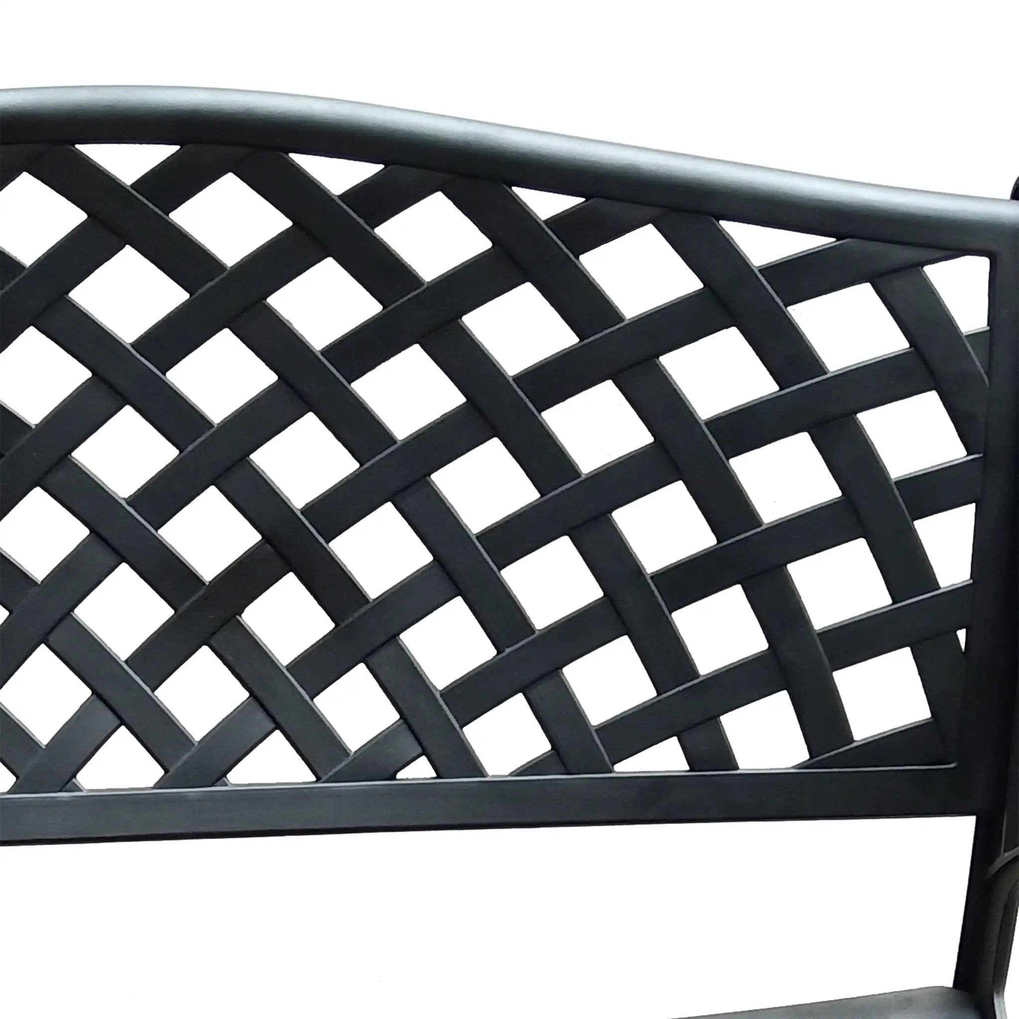 Outdoor Aluminum Modern 40-in Black Patio Bench Loveseat by Sharicks