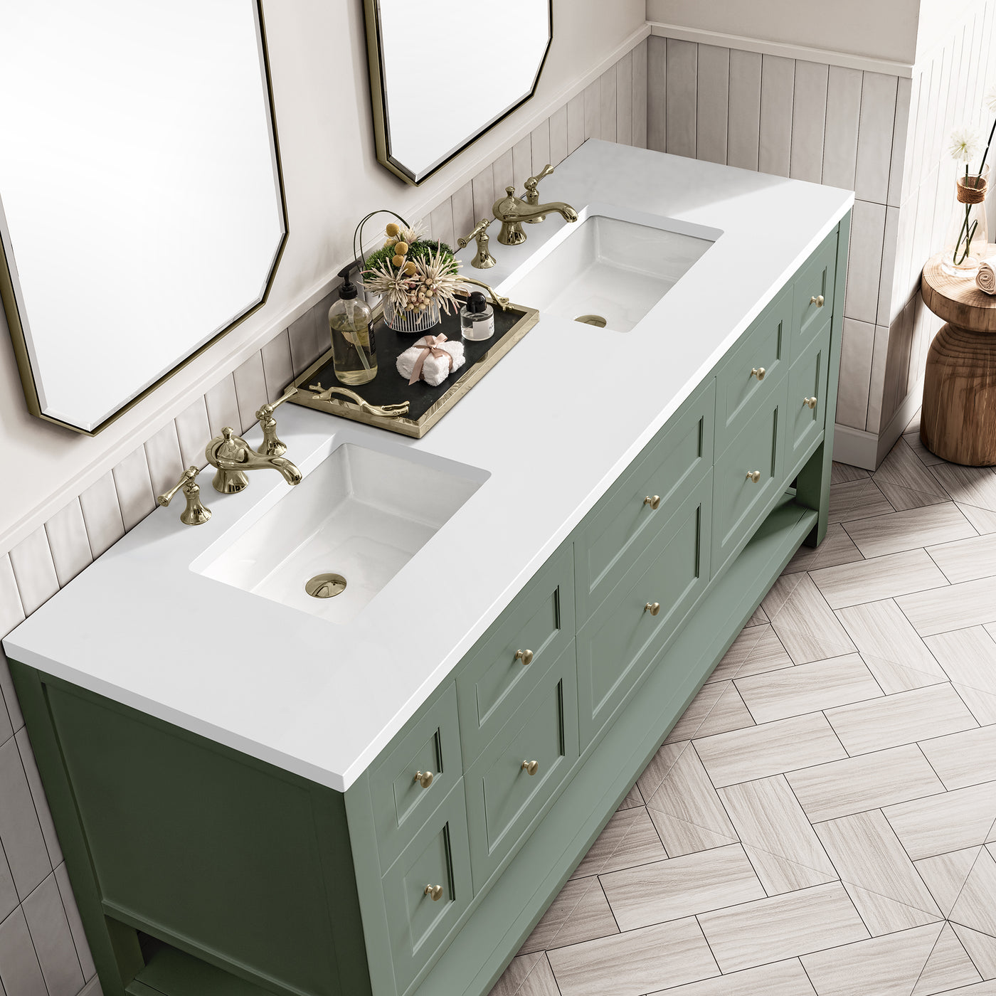 James Martin Breckenridge 72" Double Bathroom Vanity, Smokey Celadon by James Martin