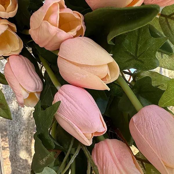 Faux Soft Pink Tulip Wreath by Decor Steals