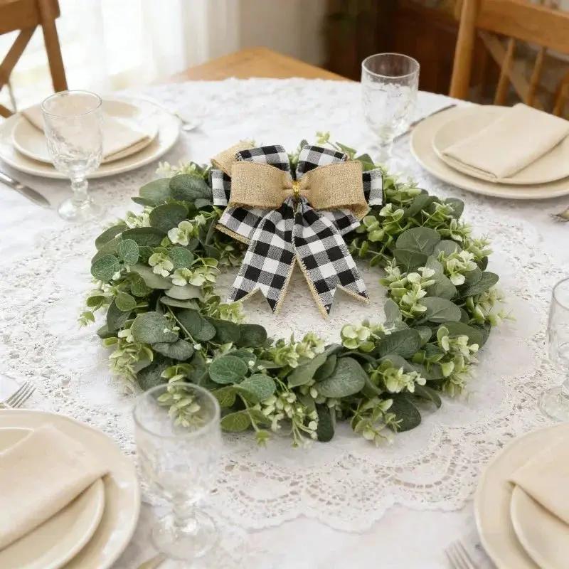 Wreath - Fresh Eucalyptus Green Artificial by House Of Avana
