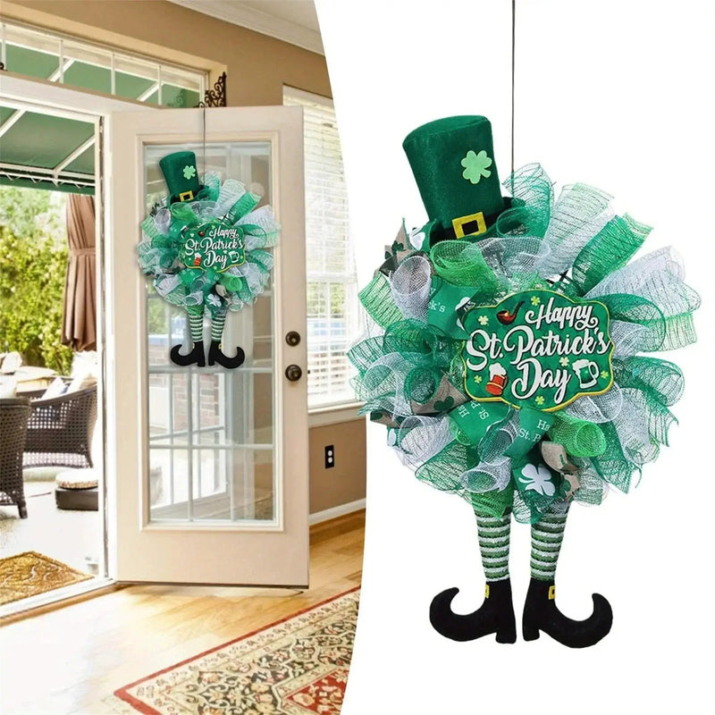 Wreath - Irish Green Mesh Ribbon by House Of Avana
