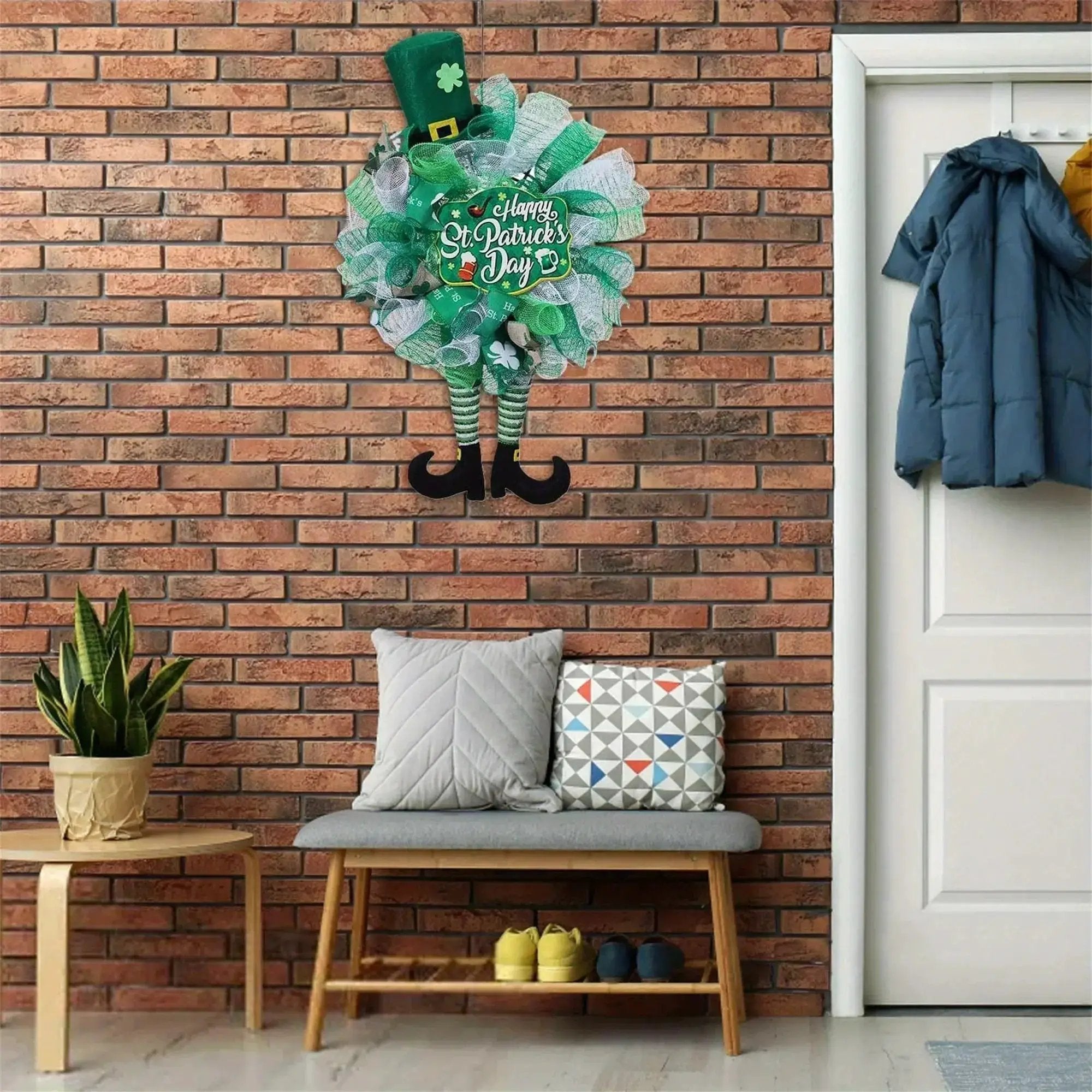 Wreath - Irish Green Mesh Ribbon by House Of Avana