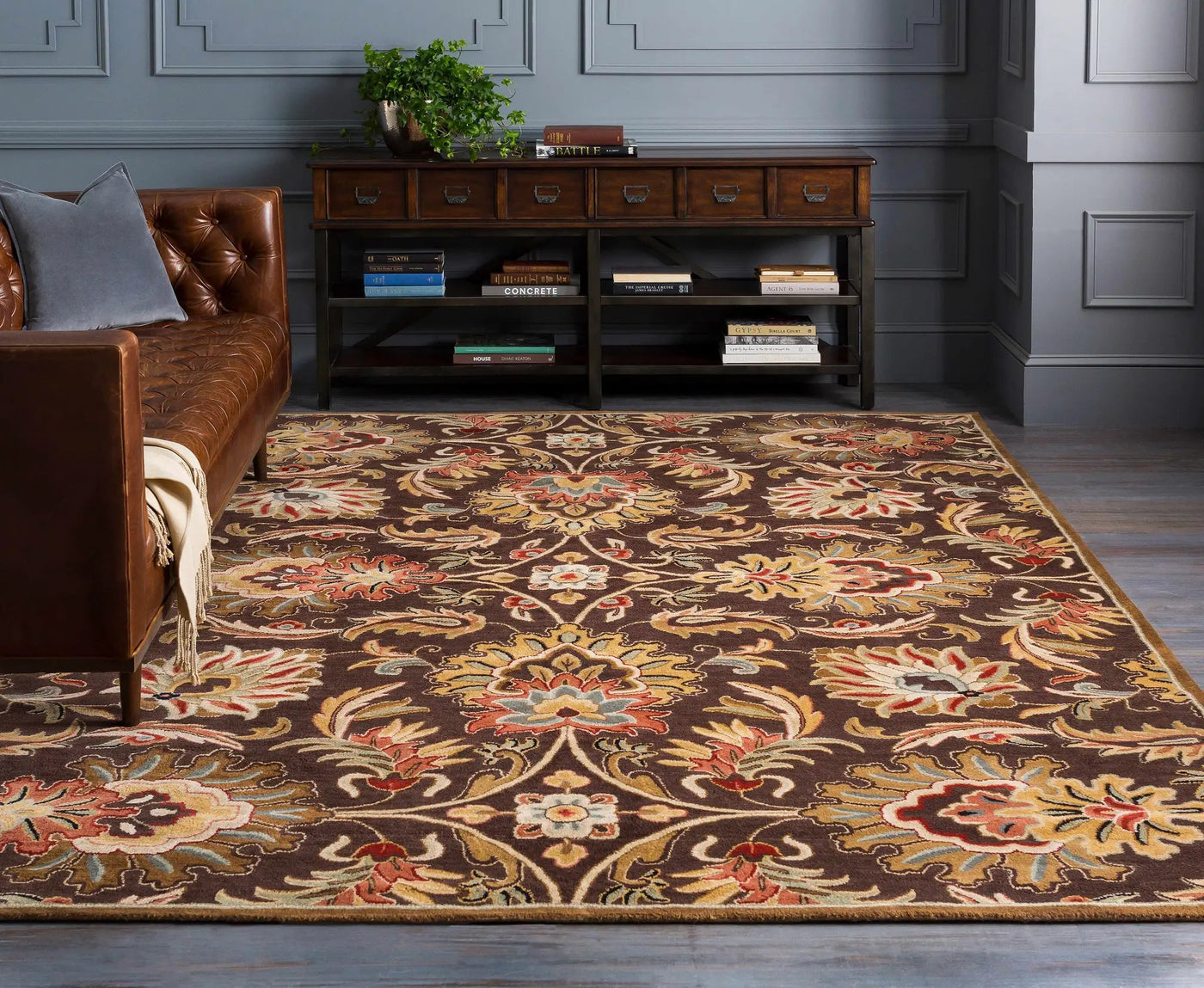 Chesterton 1028 Hand Tufted Brown Wool Rug by Boutique Rugs