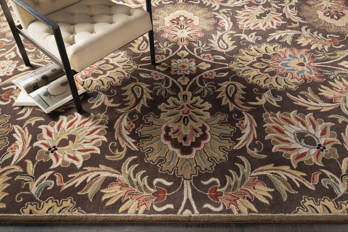 Chesterton 1028 Hand Tufted Brown Wool Rug by Boutique Rugs