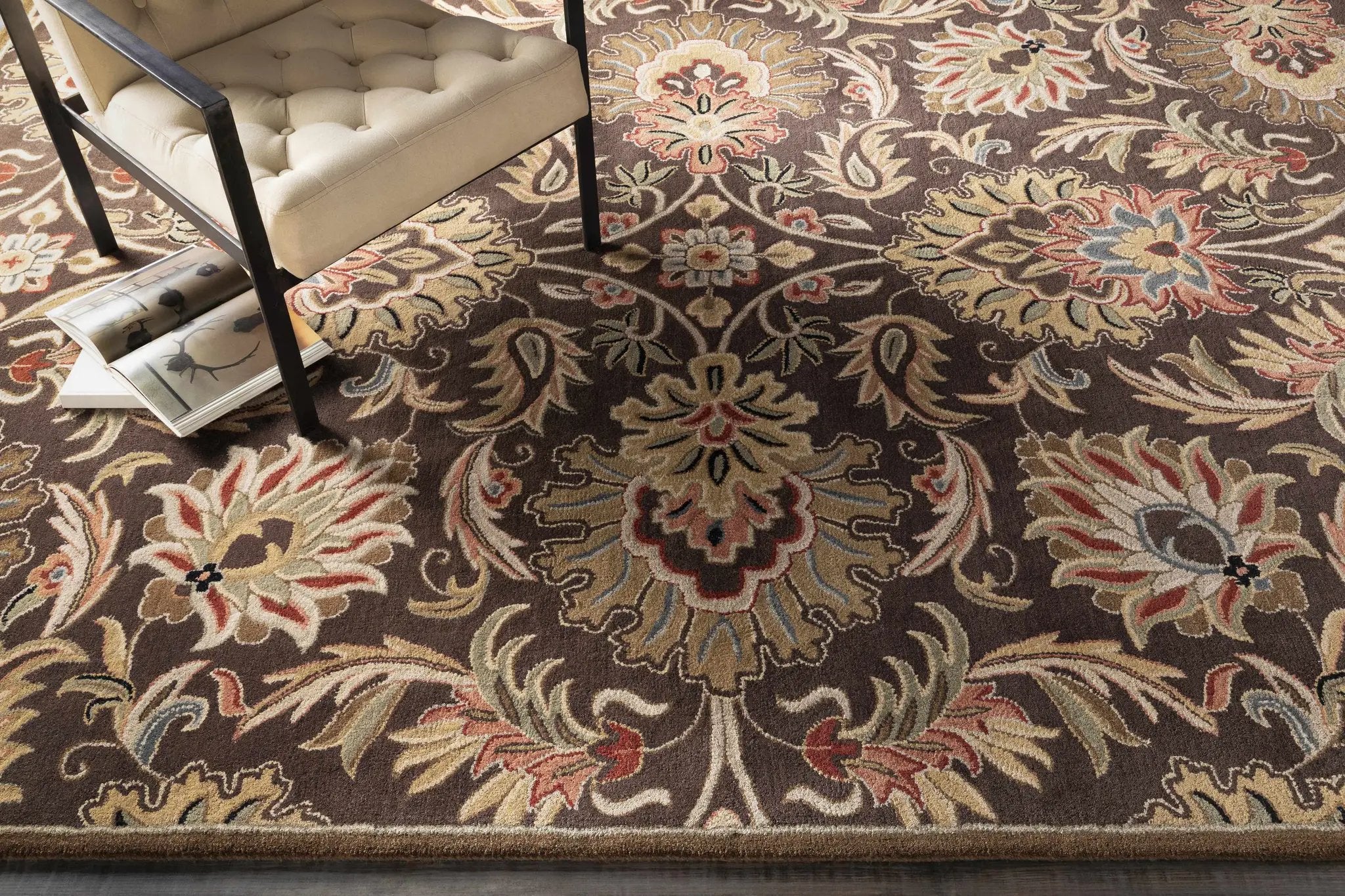 Chesterton 1028 Hand Tufted Brown Wool Rug by Boutique Rugs