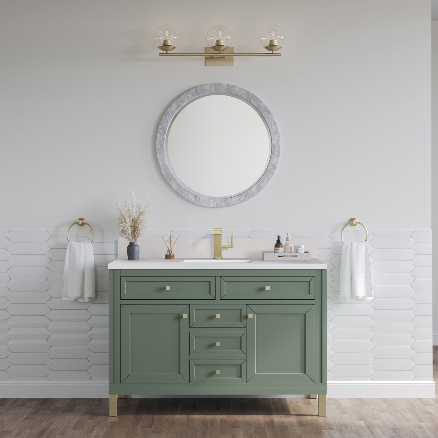 James Martin Chicago 48" Single Bathroom Vanity, Smokey Celadon by James Martin
