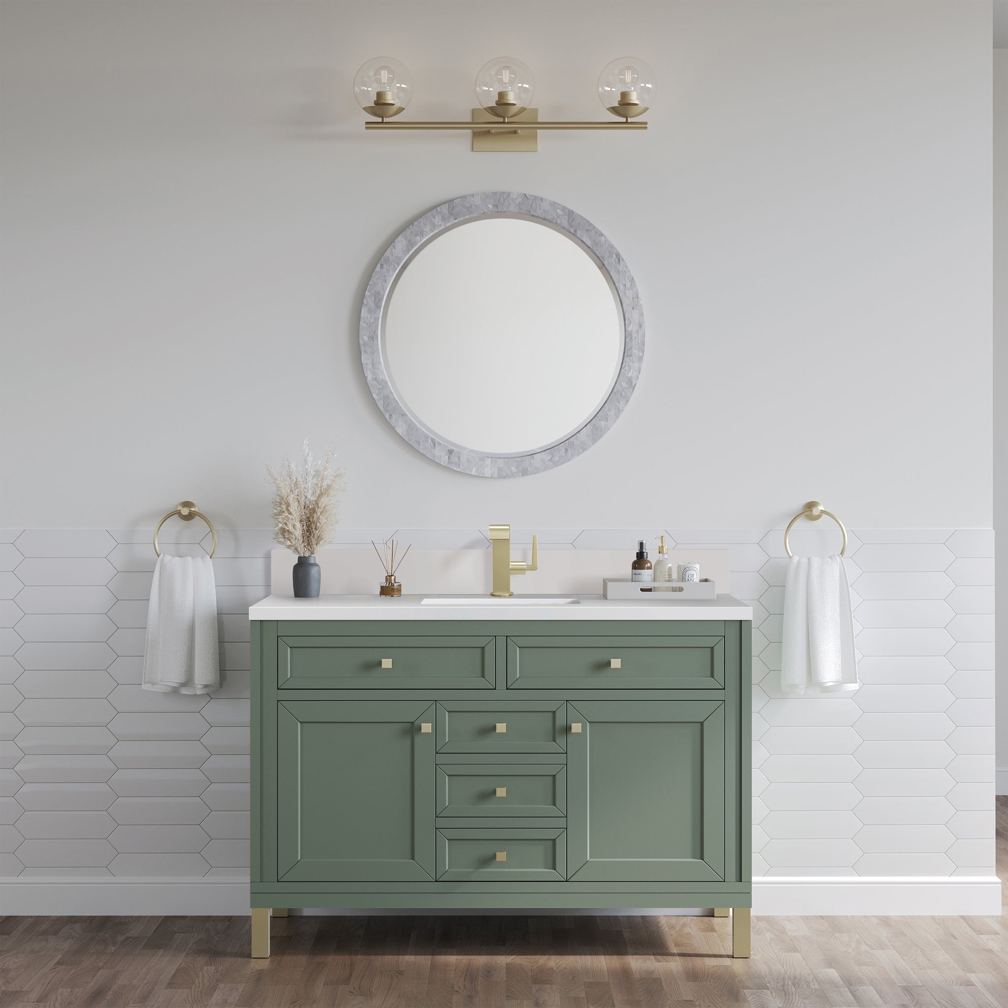 James Martin Chicago 48" Single Bathroom Vanity, Smokey Celadon by James Martin