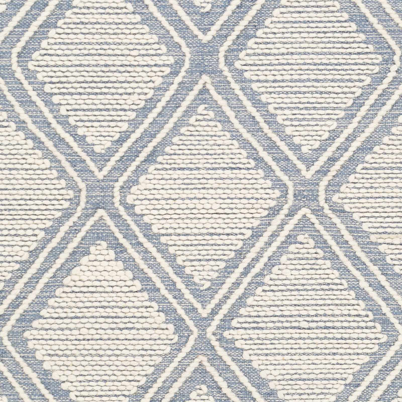 Wausa Denim Trellis on Cream Cotton/wool Rug - Clearance by Boutique Rugs