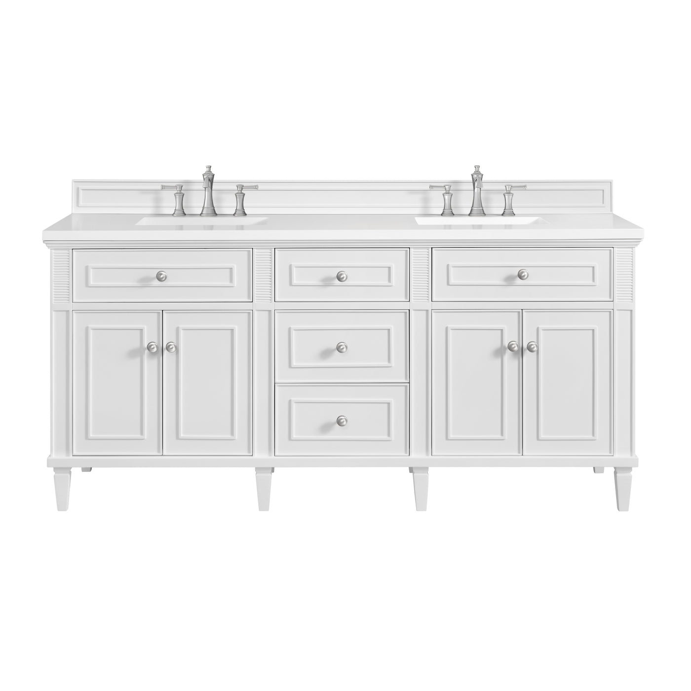 James Martin Lorelai 72" Double Bathroom Vanity, Bright White by James Martin