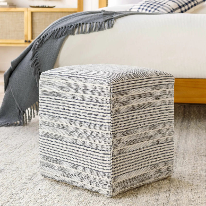 Waterfall Woven Cotton Pouf by Boutique Rugs