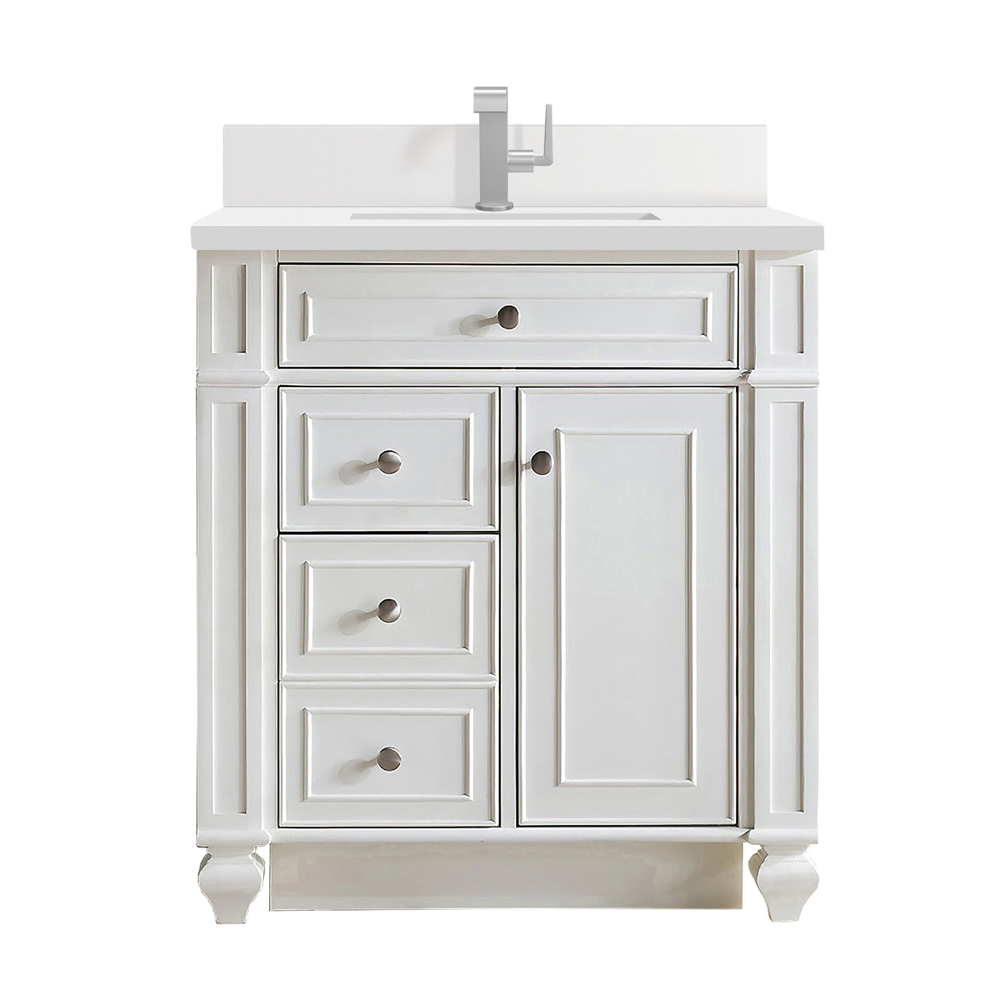 James Martin Bristol 30" Single Bathroom Vanity, Bright White by James Martin