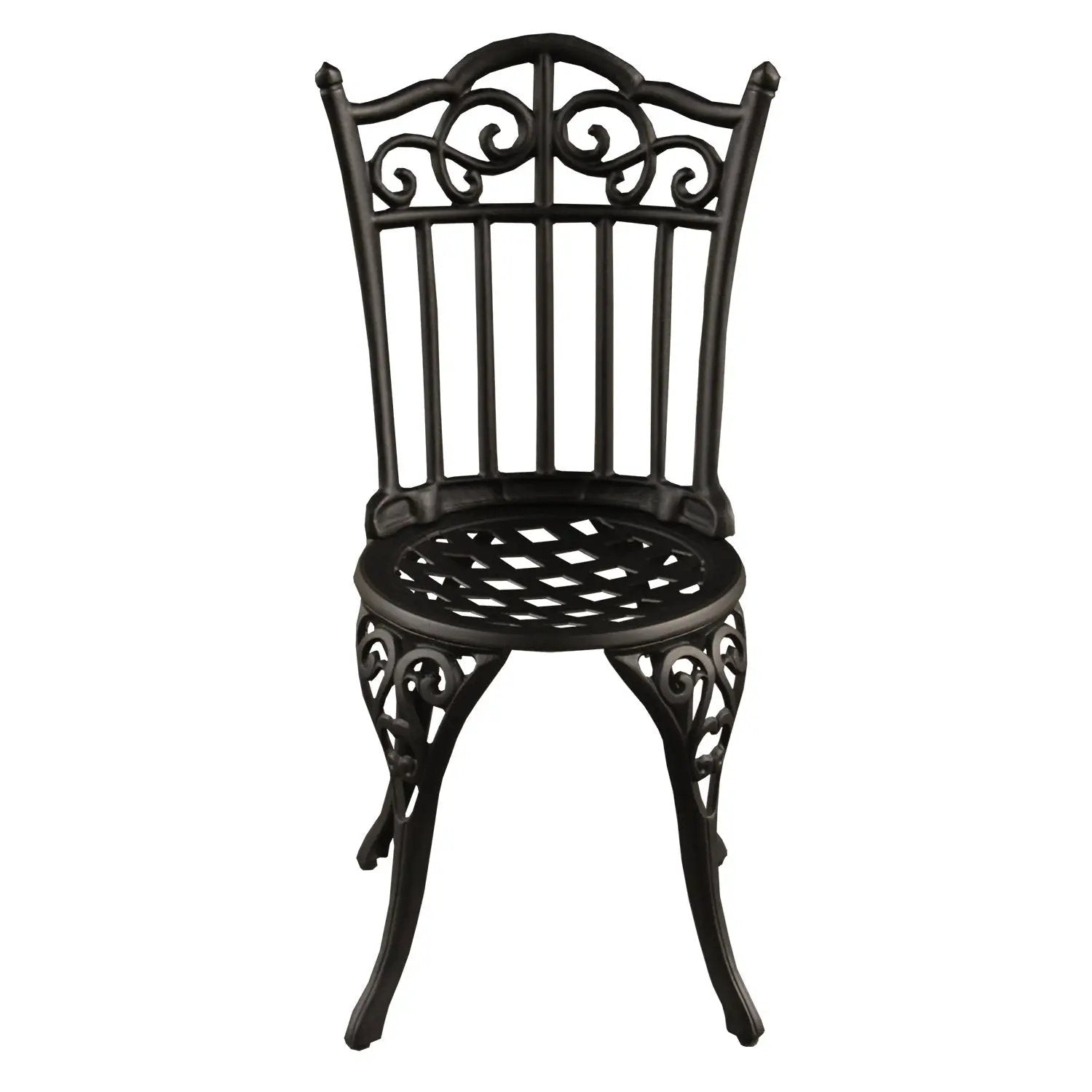 Black Ornate Outdoor Patio Garden Aluminum 3 Piece Bistro Set by Sharicks