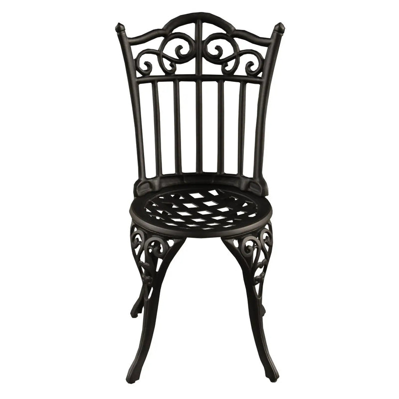 Black Ornate Outdoor Patio Garden Aluminum 3 Piece Bistro Set by Sharicks