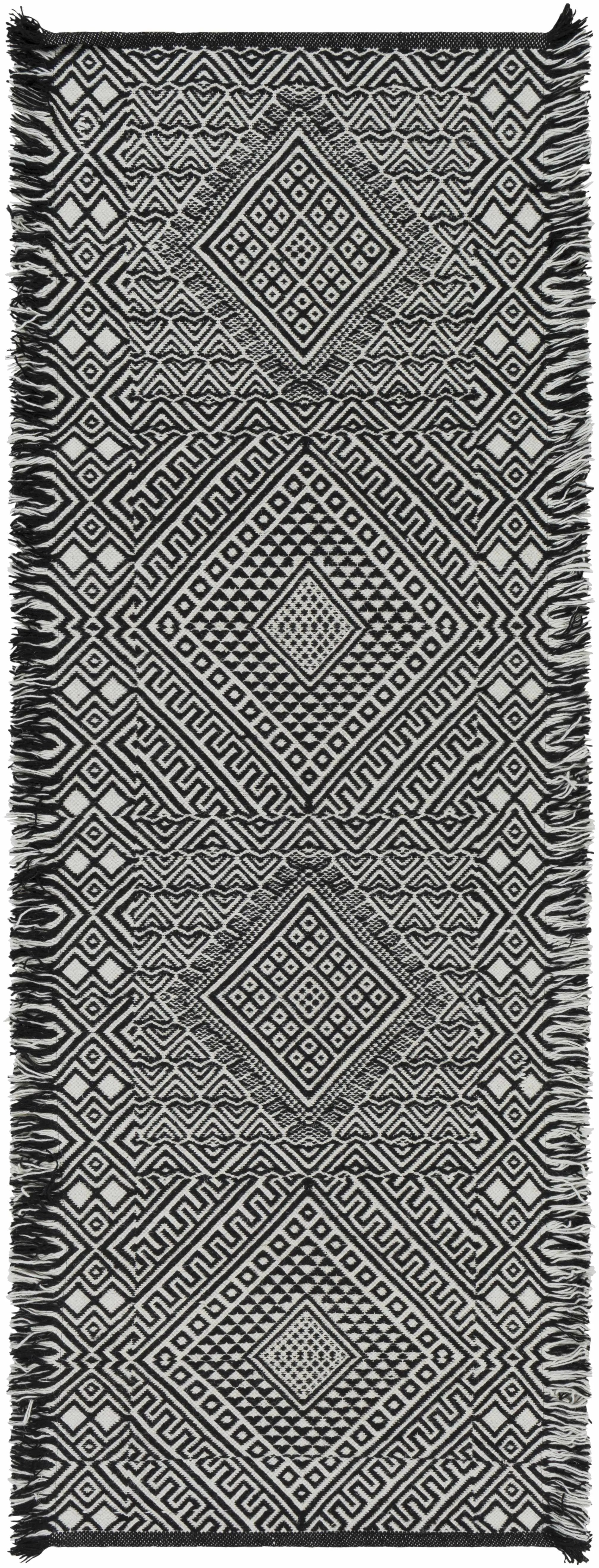 Wundowie Black&Ivory Diamond Wool Rug - Clearance by Boutique Rugs