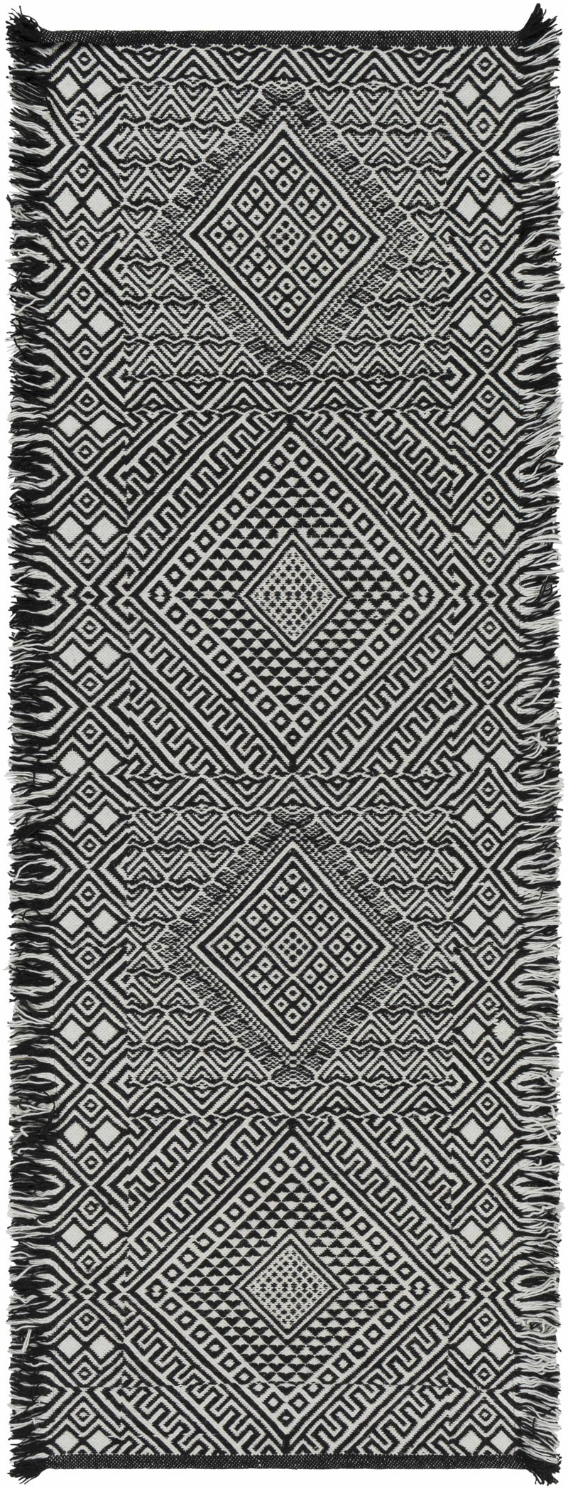 Wundowie Black&Ivory Diamond Wool Rug - Clearance by Boutique Rugs