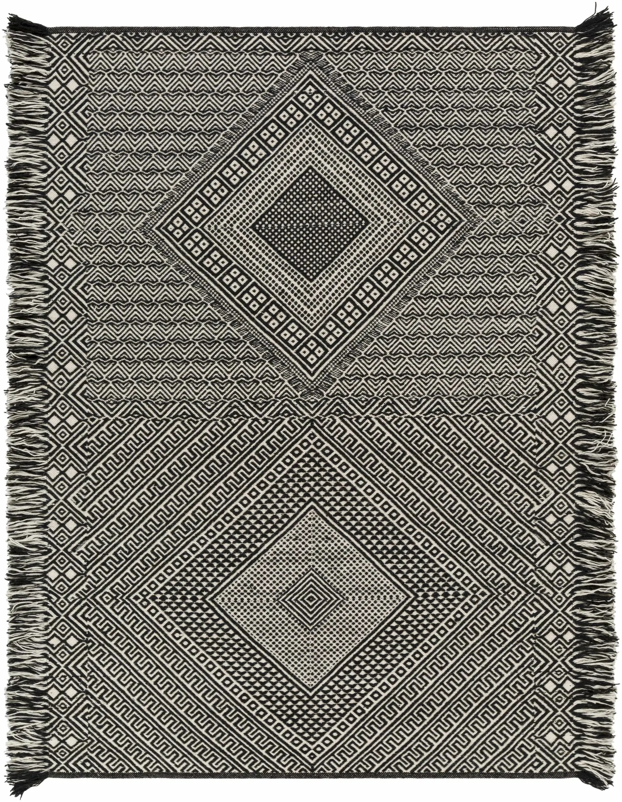 Wundowie Black&Ivory Diamond Wool Rug - Clearance by Boutique Rugs
