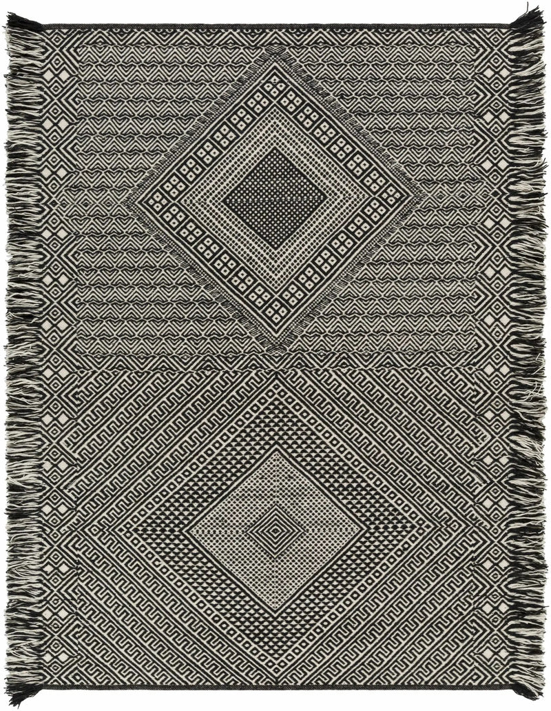 Wundowie Black&Ivory Diamond Wool Rug - Clearance by Boutique Rugs