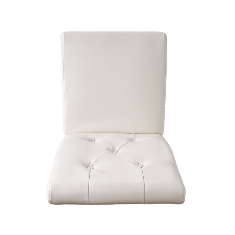 Carter 5-Tuft KD Dining Chair with Bonded Leather - Ivory, photo 10 of 10