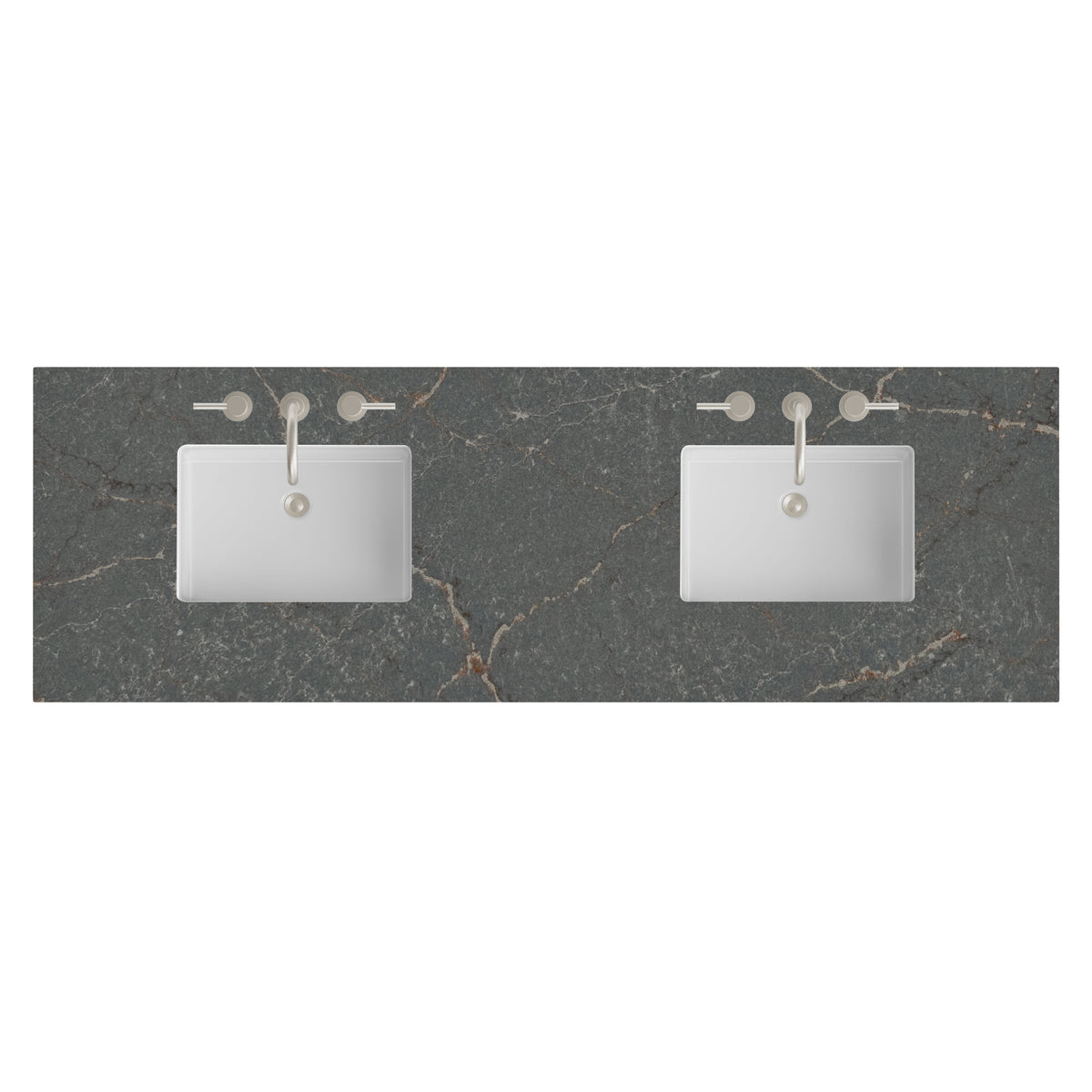 James Martin 72" Double Vanity Top with Parisien Bleu (Silestone) countertop